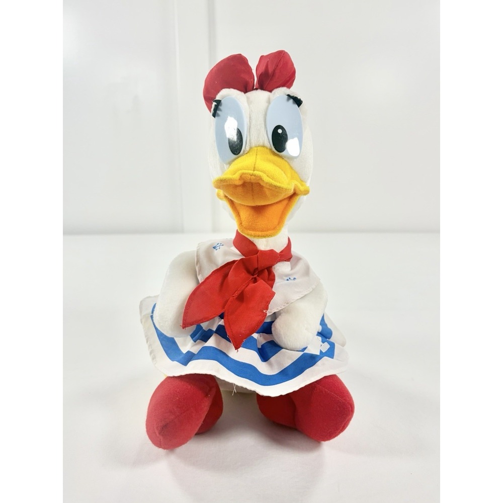 Vintage 90s Applause Daisy Duck Nautical Sailor Plush Stuffed Animal Disney 15"